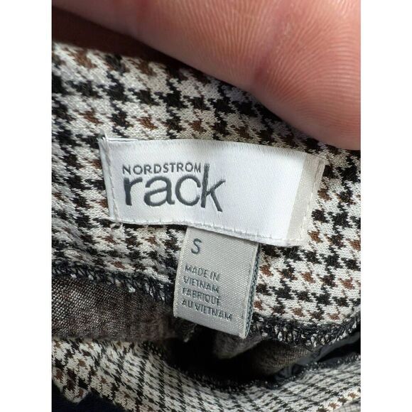 Nordstrom Rack Kick Flares Houndstooth Print Classic Boot Leg High Rise Waist Wo - Picture 2 of 6